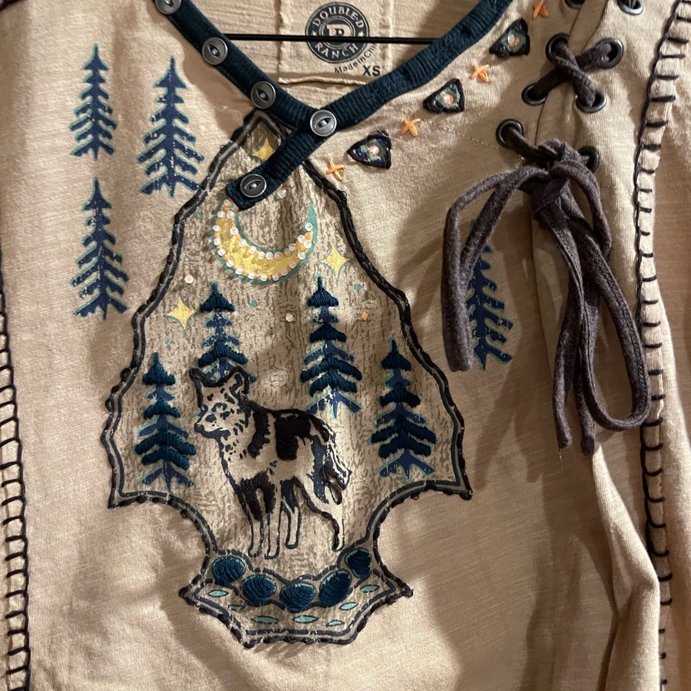 Double D Ranch Long Sleeve Tee with Embroidery - Picture 3 of 3